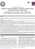 Cover page: Repetitive Transcranial Magnetic Stimulation (rTMS) Therapy in Parkinson Disease: A Meta‐Analysis
