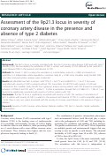 Cover page: Assessment of the 9p21.3 locus in severity of coronary artery disease in the presence and absence of type 2 diabetes