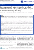 Cover page: Consequences of maternal mortality on infant and child survival: a 25-year longitudinal analysis in Butajira Ethiopia (1987-2011)
