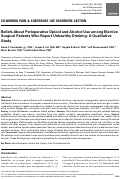 Cover page: Beliefs about Perioperative Opioid and Alcohol Use among Elective Surgical Patients Who Report Unhealthy Drinking: A Qualitative Study