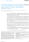 Cover page: Air Pollution Exposure Is Associated With Lower Lung Function, but Not Changes in Lung Function, in Patients With Idiopathic Pulmonary Fibrosis