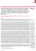 Cover page: Bevacizumab and paclitaxel-carboplatin chemotherapy and secondary cytoreduction in recurrent, platinum-sensitive ovarian cancer (NRG Oncology/Gynecologic Oncology Group study GOG-0213): a multicentre, open-label, randomised, phase 3 trial.