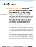 Cover page: Author Correction: Detection of COVID-19 using multimodal data from a wearable device: results from the first TemPredict Study
