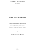 Cover page: Typed Self-Optimization
