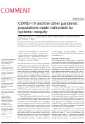 Cover page: COVID-19 and the other pandemic: populations made vulnerable by systemic inequity