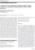 Cover page: Comparison of error-amplification and haptic-guidance training techniques for learning of a timing-based motor task by healthy individuals