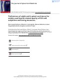 Cover page: Preferences of adults with spinal cord injury for widely used health-related quality of life and subjective well-being measures