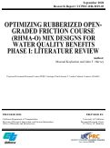 Cover page: Optimizing Rubberized Open-graded Friction Course (RHMA-O) Mix Designs for Water Quality Benefits: Phase I: Literature Review