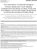 Cover page: The Association of Parental/Caregiver Chronic Stress with Youth Obesity: Findings from the Study of Latino Youth and the Hispanic Community Health Study/Study of Latinos Sociocultural Ancillary Study