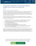 Cover page: Comparative Evaluation of Financing Programs: Insights From California’s Experience
