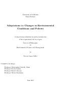 Cover page: Adaptations to Changes in Environmental Conditions and Policies