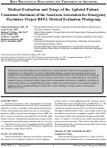 Cover page: Medical Evaluation and Triage of the Agitated Patient: Consensus Statement of the American Association for Emergency Psychiatry Project BETA Medical Evaluation Workgroup