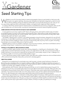 Cover page of Seed Starting Tips