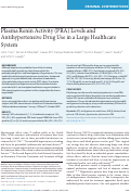 Cover page: Plasma Renin Activity (PRA) Levels and Antihypertensive Drug Use in a Large Healthcare System