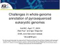 Cover page: Challenges in Whole-Genome Annotation of Pyrosequenced Eukaryotic Genomes