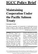 Cover page: Policy Brief 15: Maintaining Cooperation Under the Pacific Salmon Treaty