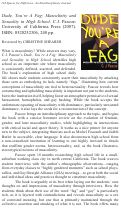 Cover page: Book Review: Dude, You’re A Fag: Masculinity and Sexuality in High School by C.J. Pascoe.