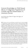 Cover page: Current Knowledge on Child Sexual Abuse in Indigenous Populations of Canada and the United States: A Literature Review
