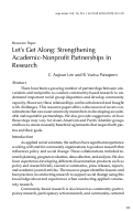 Cover page: Let’s Get Along: Strengthening Academic-Nonprofit Partnerships in Research