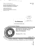 Cover page: RADIOLOGICAL EMERGENCY RESPONSE PLANNING FOR NUCLEAR POWER PLANTS IN CALIFORNIA. VOLUME 4 OF THE FINAL REPORT ON HEALTH AND SAFETY IMPACTS OF NUCLEAR, GEOTHERMAL, AND FOSSIL-FUEL ELECTRIC GENERATION IN CALIFORNIA