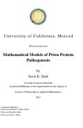 Cover page: Mathematical Models of Prion Protein Pathogenesis