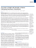 Cover page: Association of Height with Mortality in Patients Undergoing Maintenance Hemodialysis.
