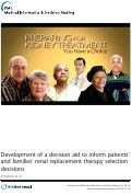 Cover page: Development of a decision aid to inform patients¿ and families¿ renal replacement therapy selection decisions