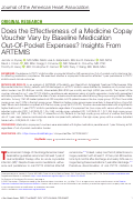Cover page: Does the Effectiveness of a Medicine Copay Voucher Vary by Baseline Medication Out‐Of‐Pocket Expenses? Insights From ARTEMIS