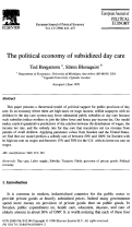 Cover page: The Political Economy of Subsidized Day Care