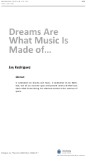 Cover page: Dreams Are What Music Is Made of…