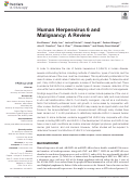 Cover page: Human Herpesvirus 6 and Malignancy: A Review.