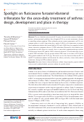 Cover page: Spotlight on fluticasone furoate/vilanterol trifenatate for the once-daily treatment of asthma: design, development and place in therapy