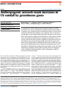 Cover page of Anthropogenic aerosols mask increases in US rainfall by greenhouse gases.