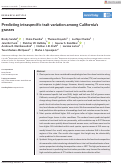Cover page: Predicting intraspecific trait variation among California's grasses