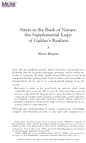 Cover page: Stress in the Book of Nature: The Supplemental Logic of Galileo's Realism