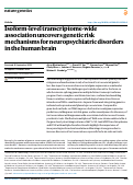 Cover page: Isoform-level transcriptome-wide association uncovers genetic risk mechanisms for neuropsychiatric disorders in the human brain.