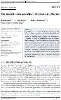 Cover page: The phonetics and phonology of Uspanteko (Mayan)