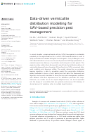 Cover page: Data-driven vermiculite distribution modelling for UAV-based precision pest management