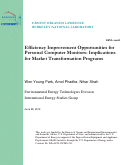 Cover page: Efficiency Improvement Opportunities for Personal Computer Monitors: Implications for Market Transformation Programs
