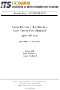 Cover page: Status Review of California’s Low Carbon Fuel Standard