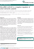 Cover page: MicroRNA miR-425 is a negative regulator of atrial natriuretic peptide