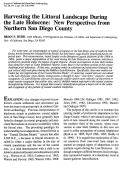 Cover page: Harvesting the Littoral Landscape During the Late Holocene: New Perspectives from Northern San Diego County