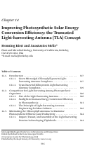 Cover page: CHAPTER 14 Improving Photosynthetic Solar Energy Conversion Efficiency: the Truncated Light-harvesting Antenna (TLA) Concept
