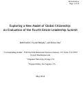 Cover page of Exploring a New Model of Global Citizenship: An Evaluation of the Fourth Estate Leadership Summit