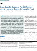 Cover page: Sport-Specific Crossover Point Differences during a Maximal Oxygen Consumption Test