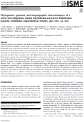 Cover page: Phylogenetic, genomic, and biogeographic characterization of a novel and ubiquitous marine invertebrate-associated Rickettsiales parasite, Candidatus Aquarickettsia rohweri, gen. nov., sp. nov