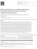 Cover page: Effects of imputation on correlation: implications for analysis of mass spectrometry data from multiple biological matrices