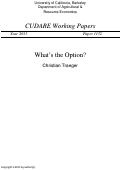 Cover page: What's the Option?