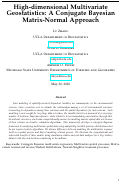 Cover page of High-dimensional MultivariateGeostatistics: A Conjugate BayesianMatrix-Normal Approach