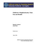 Cover page: Children's Neighborhoods, Time Use and Health